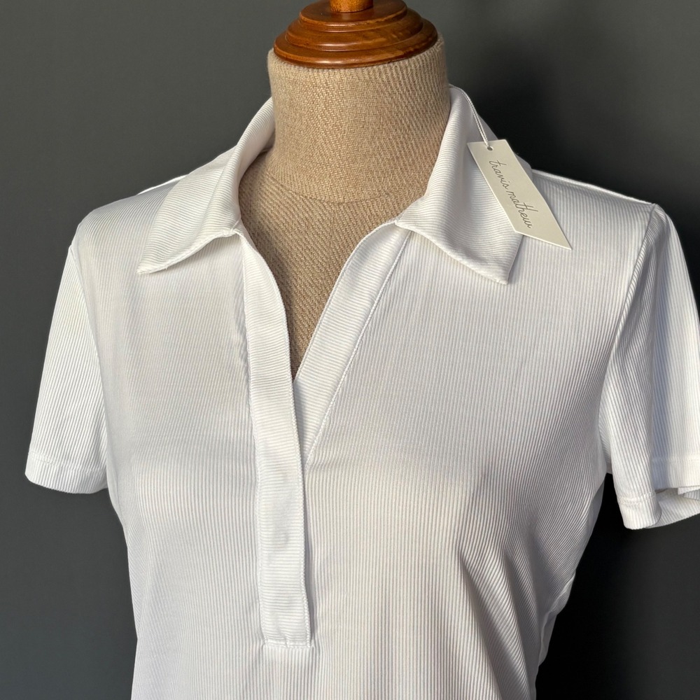 New with Tags - TravisMathew Barcelona Golf Polo | Size Medium | White Ribbed‎
